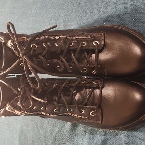 Black Lace-Up Ankle Boots